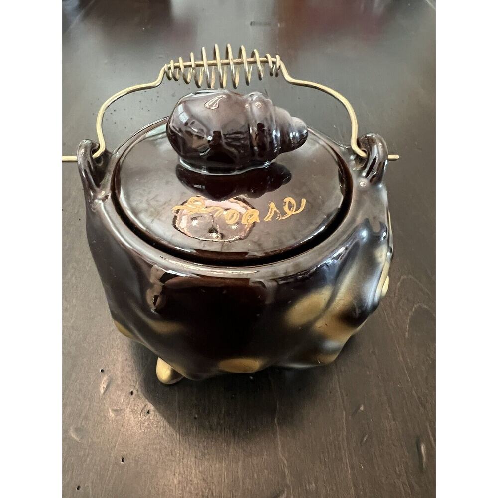 Seashell Mollusk Grease Kettle /pot Redware TILSO Japan